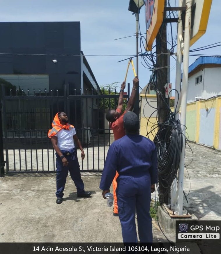 Enforcement of Sagging Cables in and around Lagos Metropolis at 14 Akin Adesola street, Victoria Island